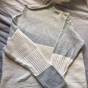 Grey and white patterned sweater